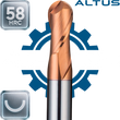 2F AlTiN до 58 HRC (сферические)